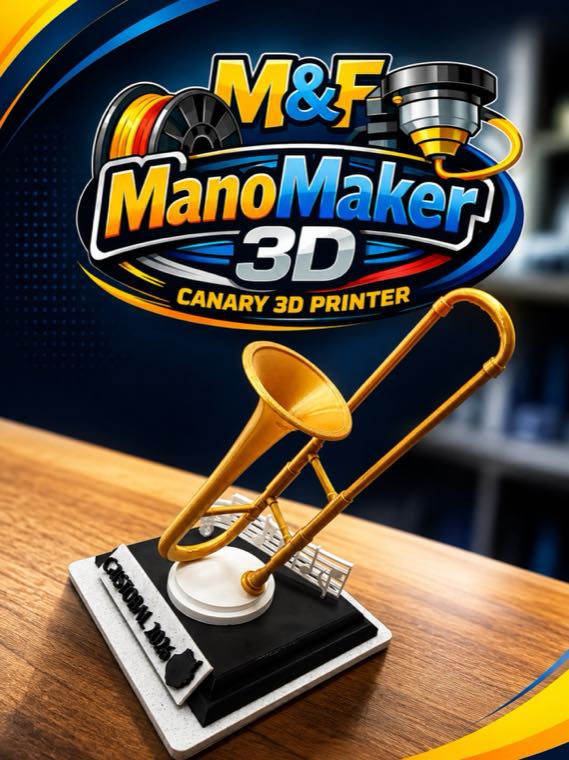 Trombón en miniatura impreso en 3D