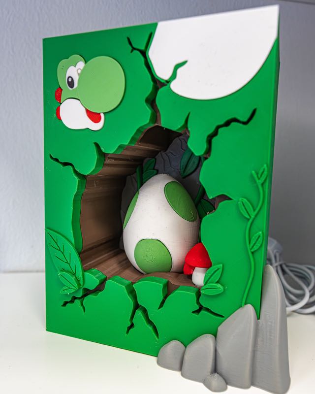 Cuadro de Yoshi impreso en 3D