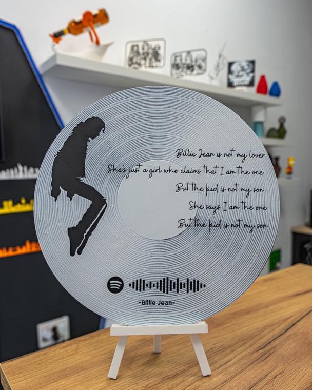 Disco con código de Spotify impreso en 3D